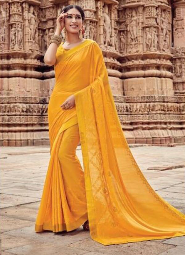 Qiyara Party Wear Georgette Sarees Collection With Embroidery Work